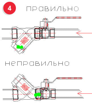 монтаж косых и прямых фильтров